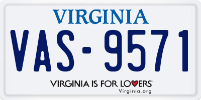 VA license plate VAS9571