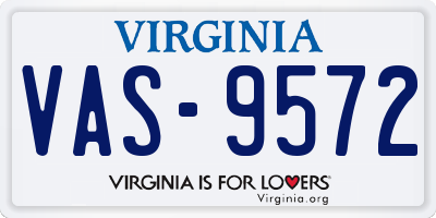 VA license plate VAS9572