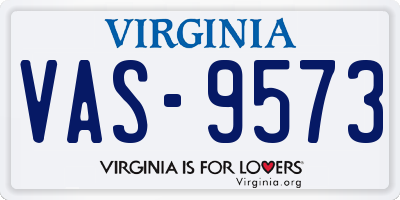 VA license plate VAS9573