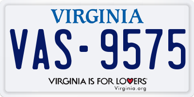 VA license plate VAS9575