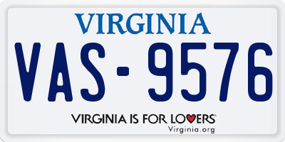 VA license plate VAS9576