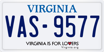 VA license plate VAS9577