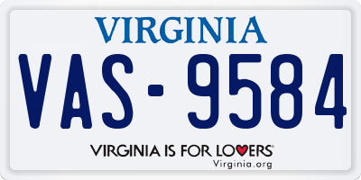 VA license plate VAS9584