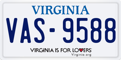 VA license plate VAS9588