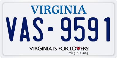 VA license plate VAS9591