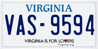 VA license plate VAS9594