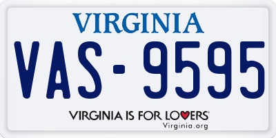 VA license plate VAS9595