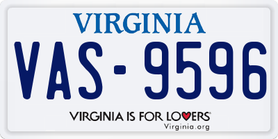 VA license plate VAS9596