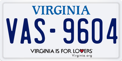 VA license plate VAS9604