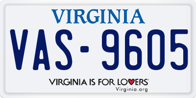 VA license plate VAS9605