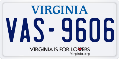 VA license plate VAS9606