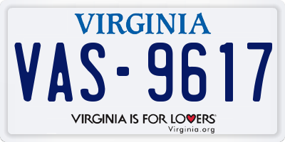 VA license plate VAS9617