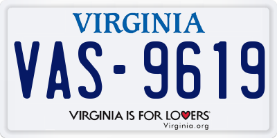 VA license plate VAS9619