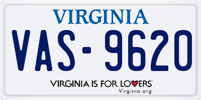 VA license plate VAS9620