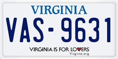 VA license plate VAS9631