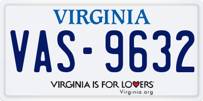 VA license plate VAS9632