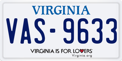 VA license plate VAS9633