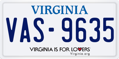 VA license plate VAS9635