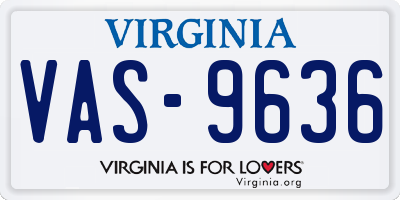 VA license plate VAS9636