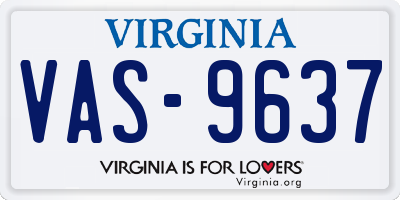 VA license plate VAS9637