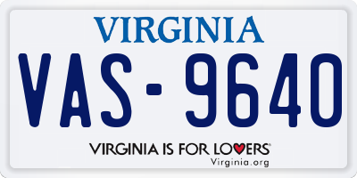 VA license plate VAS9640