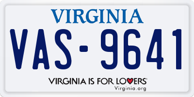 VA license plate VAS9641