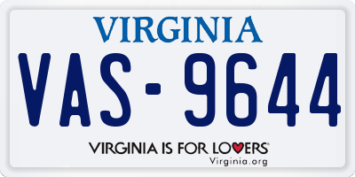 VA license plate VAS9644