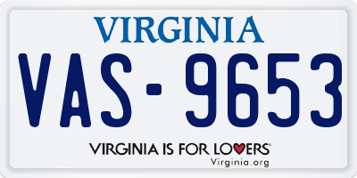 VA license plate VAS9653