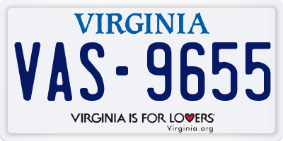 VA license plate VAS9655