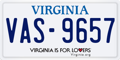 VA license plate VAS9657