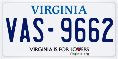 VA license plate VAS9662