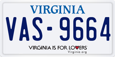 VA license plate VAS9664