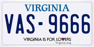 VA license plate VAS9666