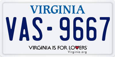 VA license plate VAS9667