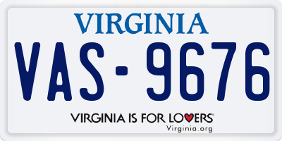 VA license plate VAS9676