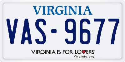 VA license plate VAS9677