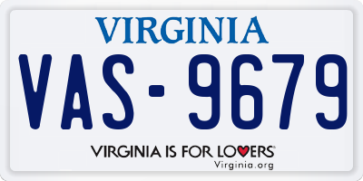 VA license plate VAS9679