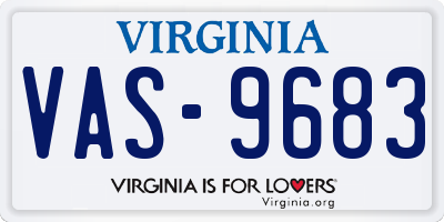 VA license plate VAS9683