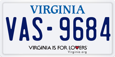 VA license plate VAS9684