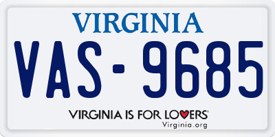 VA license plate VAS9685