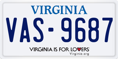 VA license plate VAS9687