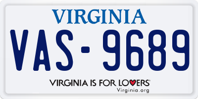 VA license plate VAS9689