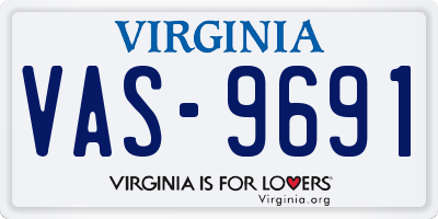 VA license plate VAS9691