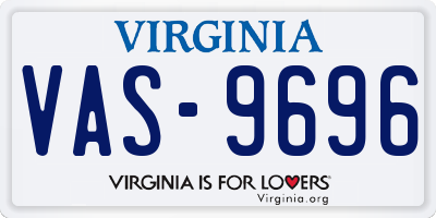 VA license plate VAS9696