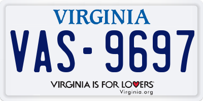 VA license plate VAS9697