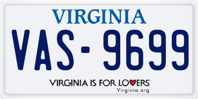 VA license plate VAS9699