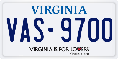 VA license plate VAS9700