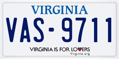 VA license plate VAS9711