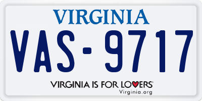 VA license plate VAS9717