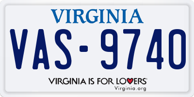 VA license plate VAS9740